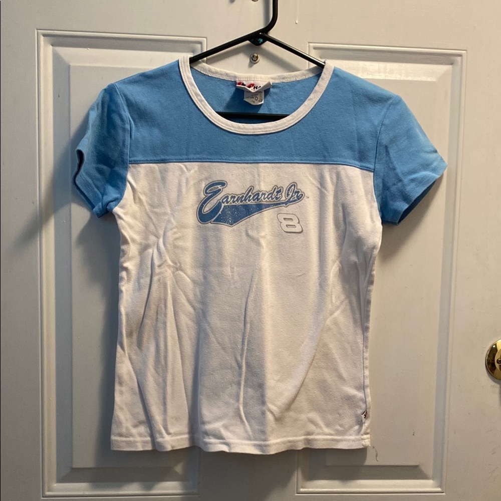 Kids Blue and White vintage Dale Earnhardt Jr T-Shirt